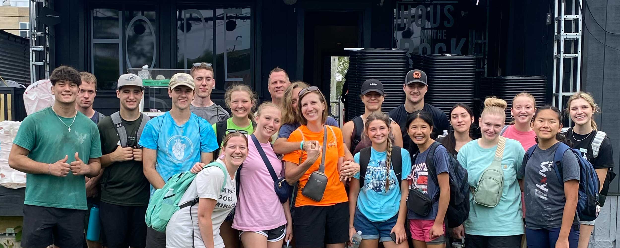 Bedford Alliance Church mission team serving together